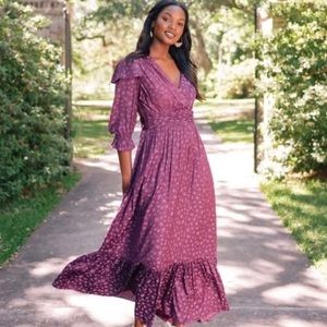 NWOT Gal Meets Glam Cassandra Floral Jacquard Maxi Dress Size 4!!